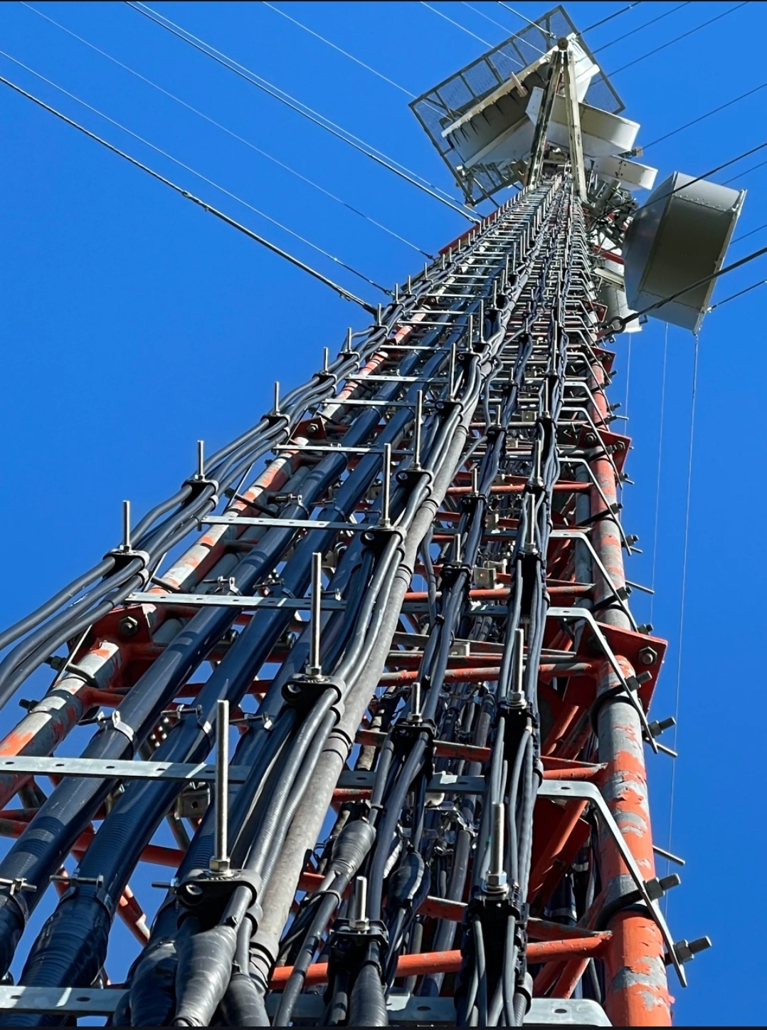 Tower climber at work